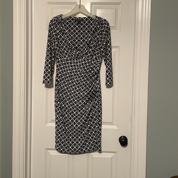 Ralph Lauren 3/4 Sleeve Women’s Faux Wrap Stretch Dress - Picture 1 of 7